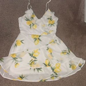 Lemon ruffled mini dress size M